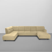 Ragno 8 Seater U Shape Sofa Set for Living Room (Cream Fabric) Premium Fabric Sofa