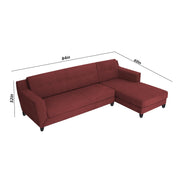 Fracher RHS 4 Seater L Shape Sofa Set for Living Room (Maroon Fabric) Premium Fabric Sofa