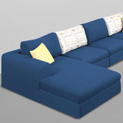 Badger LHS 6 Seater L Shape Sofa Set for Living Room (Black Fabric) Premium Fabric Sofa