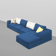 Badger LHS 6 Seater L Shape Sofa Set for Living Room (Black Fabric) Premium Fabric Sofa