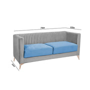 Ember 3 Seater Sofa Set for Living Room (Turquise Grey Colour) Premium Fabric Sofa