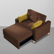 Alfred 1 Seater Sofa Cum Bed Sofa Set for Living Room (Maroon Fabric) Premium Fabric Sofa