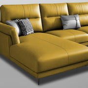 Morken LHS 6 Seater L Shape Sofa Set for Living Room (Yellow) Premium Fabric Sofa