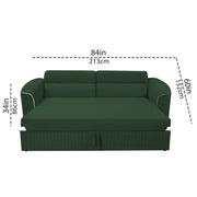Torrato 3 Seater Sofa Cum Bed for Living Room (Green Colour Fabric) Premium Fabric Sofa
