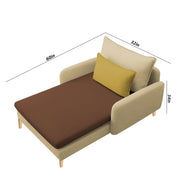 Vive 1 Seater Lounge Sofa for Living Room (Cream Brown Colour) Premium Fabric Sofa