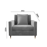 Garcia 1 Seater Sofa Set for Living Room (Black Colour) Premium Fabric Sofa