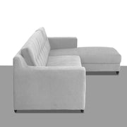 Fracher RHS 4 Seater L Shape Sofa Set for Living Room (Grey Fabric) Premium Fabric Sofa
