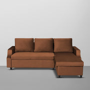 Asper RHS 4 Seater L Shape Sofa Set for Living Room (Brown Fabric) Premium Fabric Sofa