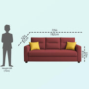 Evona 3 Seater Sofa Set for Living Room (Maroon Colour Fabric) Premium Fabric Sofa