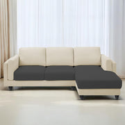 Casaliving Logan RHS 4 Seater L Shape Sofa Set for Living Room (Blue Black Fabric) Premium Fabric Sofa