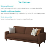 Kaven 3 Seater Sofa Set for Living Room (Brown Colour Fabric) Premium Fabric Sofa