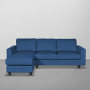 Danver LHS 4 Seater L Shape Sofa Set for Living Room (Blue Fabric) Premium Fabric Sofa