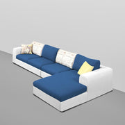 Badger LHS 6 Seater L Shape Sofa Set for Living Room (Black Fabric) Premium Fabric Sofa