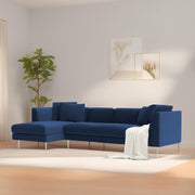 Vesco LHS 6 Seater L Shape Sofa Set for Living Room (Blue) Premium Fabric Sofa