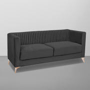 Ember 3 Seater Sofa Set for Living Room (Black Colour) Premium Fabric Sofa