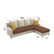 Jester 4 Seater Sofa Set with Center Table for Living Room (Cream Brown Colour) Premium Fabric Sofa