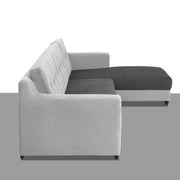 Fracher RHS 4 Seater L Shape Sofa Set for Living Room (Black Grey Fabric) Premium Fabric Sofa