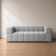 Casaliving Royce Modern Velvet Fabric Sofa, Tufted Design Upholstered 3 Seater Sofa Set for Living Room, Premium Velvet Fabric Sofa (Black)
