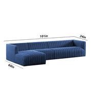 Rowan LHS 6 Seater L Shape Sofa Set for Living Room (Blue Fabric) Premium Fabric Sofa