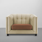 Sinclair 1 Seater Sofa Set for Living Room (Cream Brown Colour) Premium Fabric Sofa
