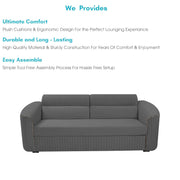 Torrato 3 Seater Sofa Cum Bed for Living Room (Dark Grey Colour Fabric) Premium Fabric Sofa