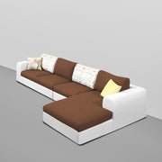 Badger LHS 6 Seater L Shape Sofa Set for Living Room (Black Fabric) Premium Fabric Sofa