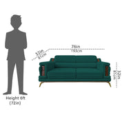 Falconar 3 Seater Sofa Set for Living Room (Pine Fabric) Premium Fabric Sofa