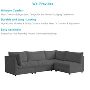 Lenser L Shaped Sofa Set for Living Room (Black Fabric) Premium Fabric Sofa Set