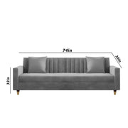 Garcia 3 Seater Sofa Set for Living Room (Blue Black Colour) Premium Fabric Sofa