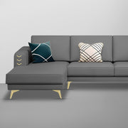 Falco LHS 4 Seater L Shape Sofa Set for Living Room (Dark Grey Fabric) Premium Fabric Sofa