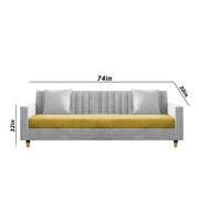 Garcia 3 Seater Sofa Set for Living Room (Blue Black Colour) Premium Fabric Sofa