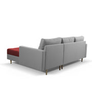 Ashton RHS 4 Seater L Shape Sofa Set with Center Table for Living Room (Maroon Grey Fabric) Premium Fabric Sofa