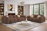 Vetras Modern Velvet Bubble Cloud Sofa, Tufted Design Upholstered 3+2 Seater Sofa Set for Living Room, (Brown Colour) Premium Velvet Fabric Sofa