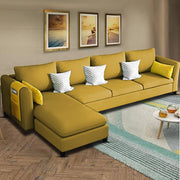 Asser LHS 6 Seater L Shape Sofa Set for Living Room (Yellow) Premium Fabric Sofa
