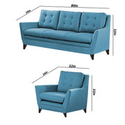 Slove 3 +1 + 1 Seater Sofa Set for Living Room | Color - Cream Black | Premium Fabric Sofa