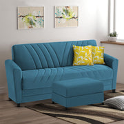 Francis 3 Seater Sofa Set with Ottoman for Living Room (Turquise) Fabric