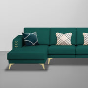 Falco LHS 6 Seater L Shape Sofa Set for Living Room (Pine Fabric) Premium Fabric Sofa