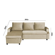 Asper LHS 4 Seater L Shape Sofa Set for Living Room (Cream Fabric) Premium Fabric Sofa