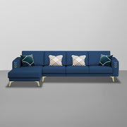 Falco LHS 6 Seater L Shape Sofa Set for Living Room (Blue Fabric) Premium Fabric Sofa