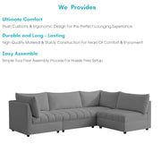 Lenser L Shaped Sofa Set for Living Room (Dark Grey Fabric) Premium Fabric Sofa Set