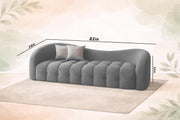 Ariana Modern Premium Boucle Fabric Sofa, Upholstered 3 Seater Sofa Set for Living Room, (Black Colour) Premium Boucle Fabric Sofa