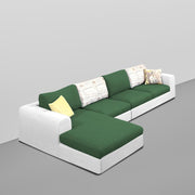 Badger LHS 6 Seater L Shape Sofa Set for Living Room (Black Fabric) Premium Fabric Sofa