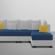 Inclair RHS 6 Seater L Shape Sofa Set for Living Room (Blue Grey Fabric) Premium Fabric Sofa