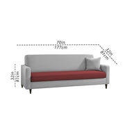 Premium Valkyrie 3 Seater Sofa Set 3 Seater Modern Sofa Set for Living Room (Maroon Grey Color Fabric)