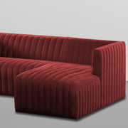 Rowan RHS 4 Seater L Shape Sofa Set for Living Room (Maroon Fabric) Premium Fabric Sofa