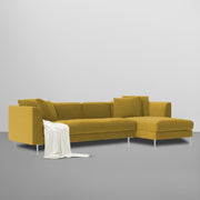 Vesco RHS 6 Seater L Shape Sofa Set for Living Room (Yellow) Premium Fabric Sofa