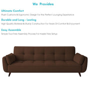 Francois 3 Seater Convertible Sofa Cum Bed for Living Room (Brown Fabric) Premium Fabric Sofa