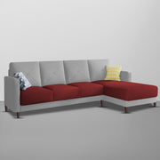 Swaloni RHS 6 Seater L Shape Sofa Set for Living Room (Maroon Grey) Premium Fabric Sofa