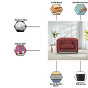 Sinclair 1 Seater Sofa Set for Living Room (Blue Colour) Premium Fabric Sofa
