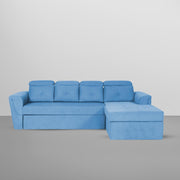 Elvi RHS 6 Seater L Shape Sofa Set for Living Room (Turquise Fabric) Premium Fabric Sofa